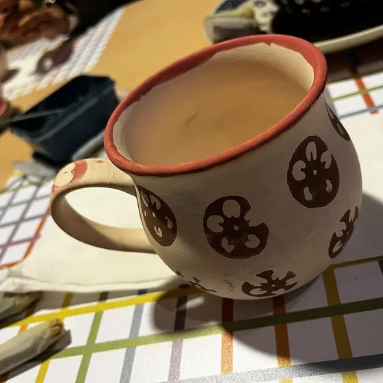 A handmade ceramic cup